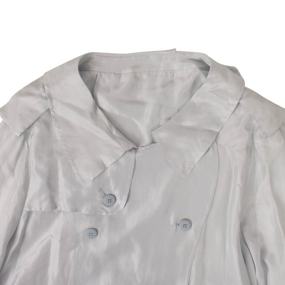 UNRAVEL PROJECT White Silk Backwards Trench Jacket Size 0/36 $2100 - Picture 3 of 5